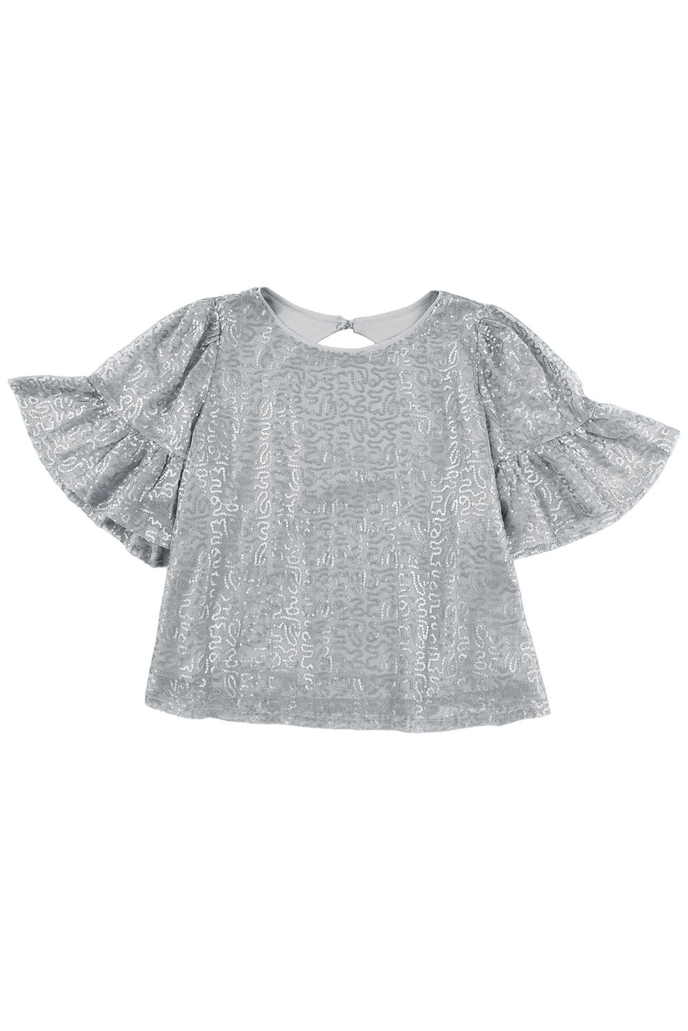 Women's Sequin Ruffle-Sleeve Blouse
