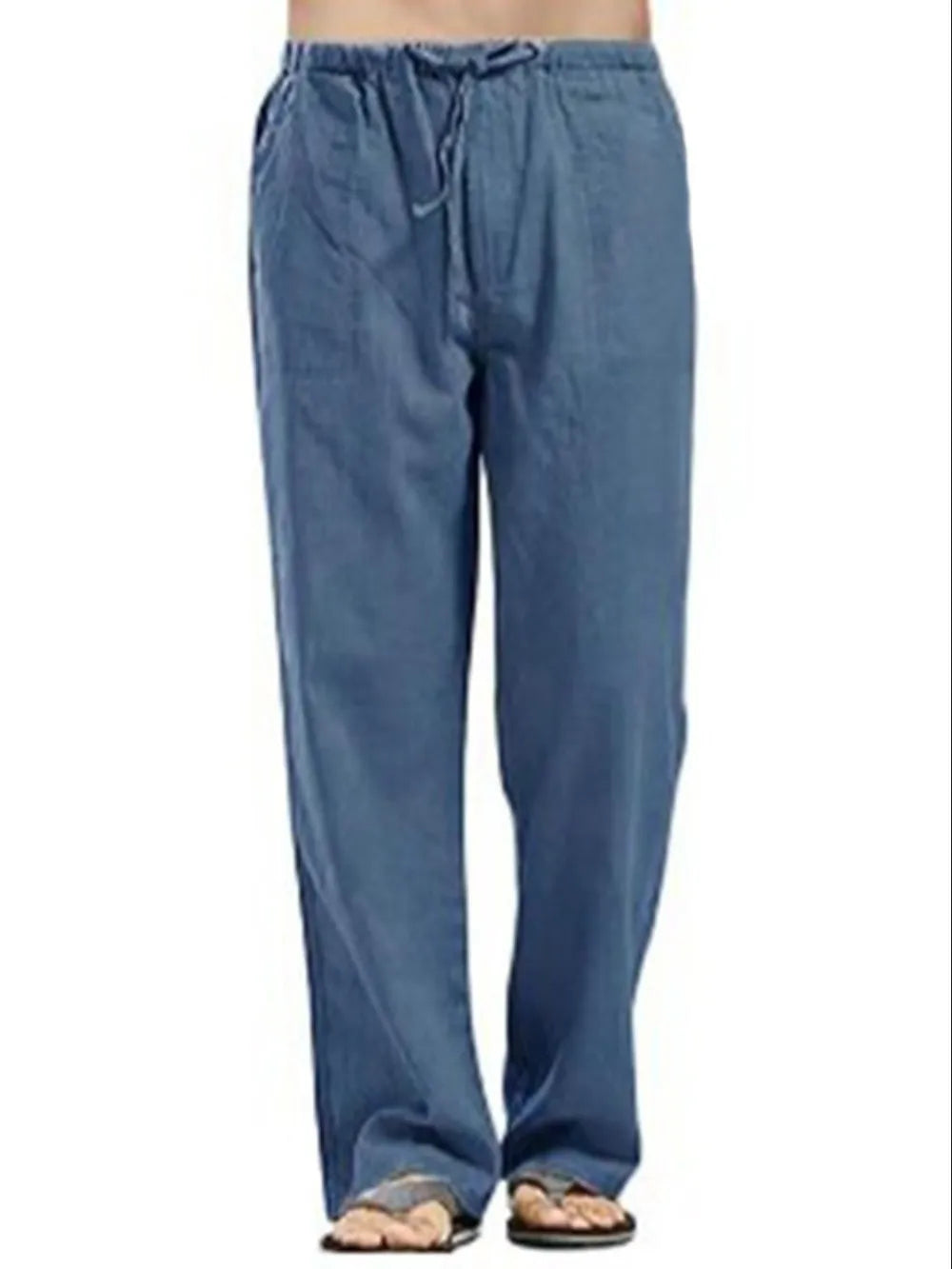 Men's Plus Size Drawstring Straight-Leg Pants