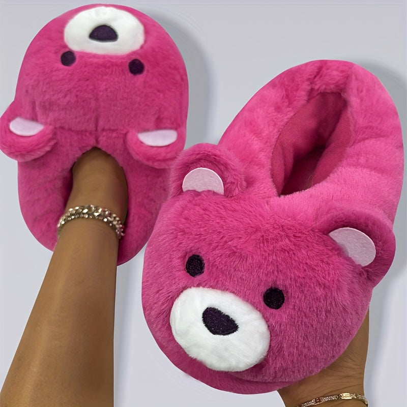 Polar Bear Plush Slippers — Blue & Purple Tie-Dye