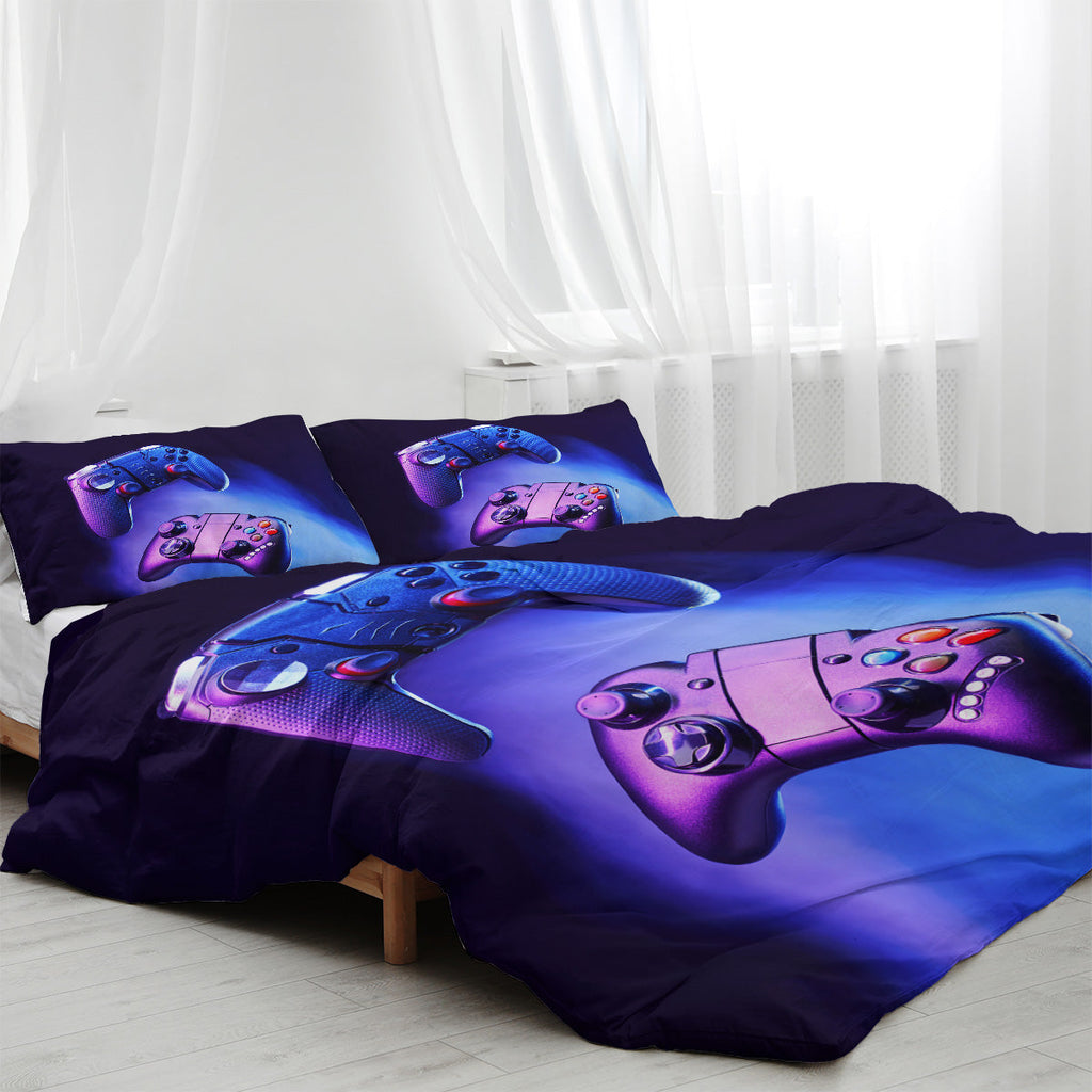 Gamer Gamepad Duvet Cover & Pillow Sham Set — 3 Pieces