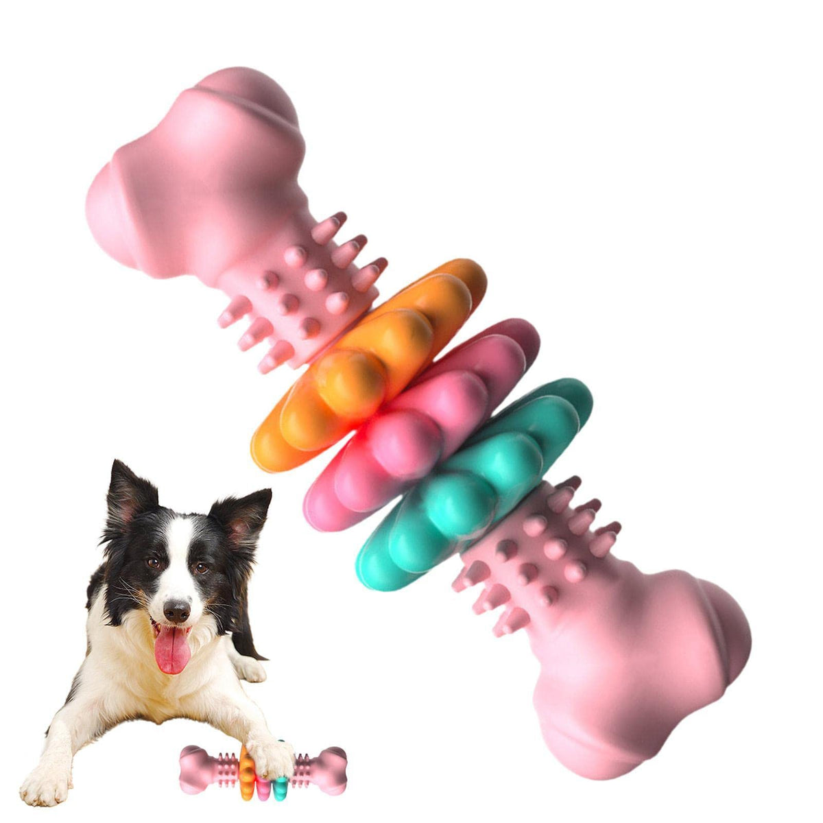 Dog Chew Toy Dog Bone Type Dogs Teeth Cleaning Toys Indestructible TPR Bone Chewing Bite Resistant Teething