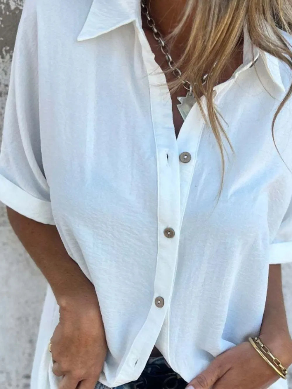 Women's Plus Size Button-Down Short-Sleeve Shirt