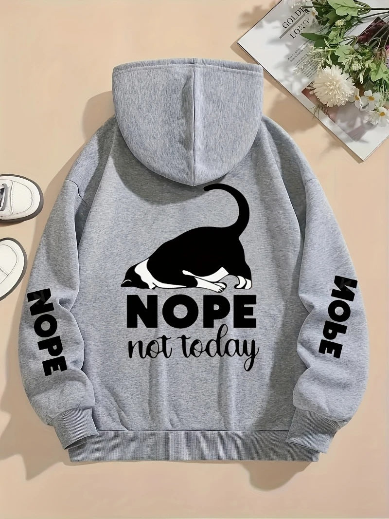 Women's Plus Size Letter-Print Zip Hoodie