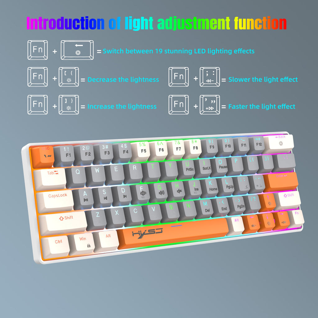 63-Key Compact RGB Wired Mechanical Gaming Keyboard