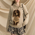 Women's Dog-Pattern Scarf-Neck Sweater