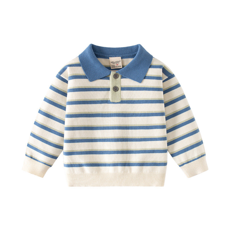Kids’ Striped Turtleneck Sweater