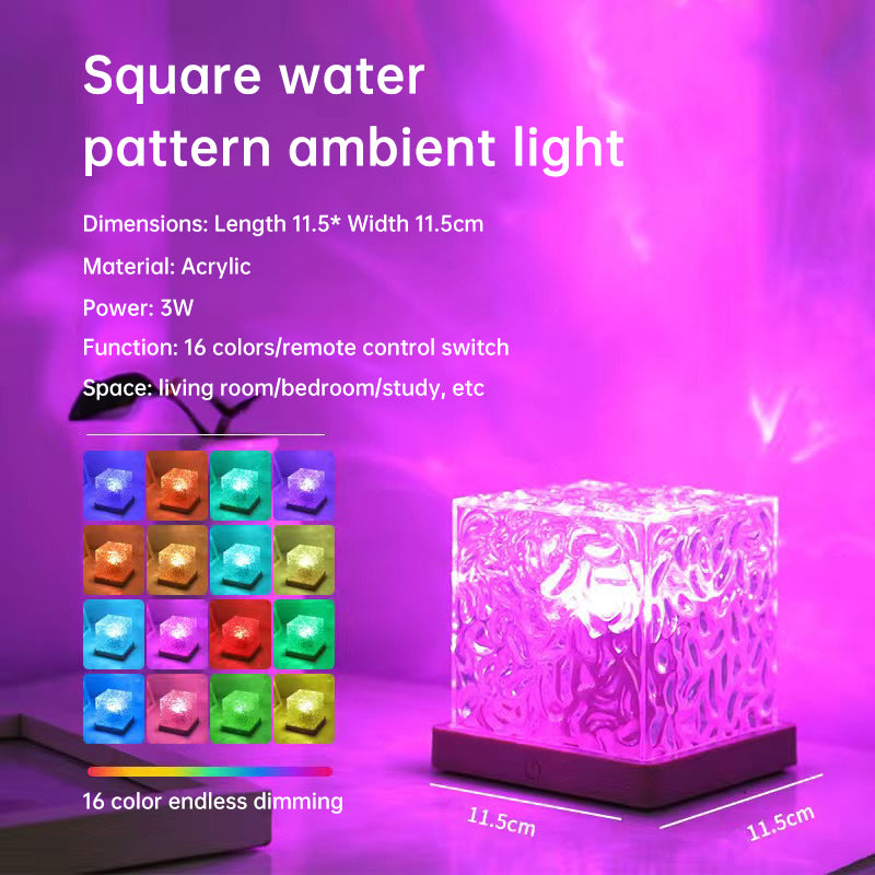 Rotating Water-Ripple Projection Night Light