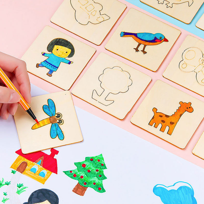 Kids’ Wooden Drawing Stencil Set