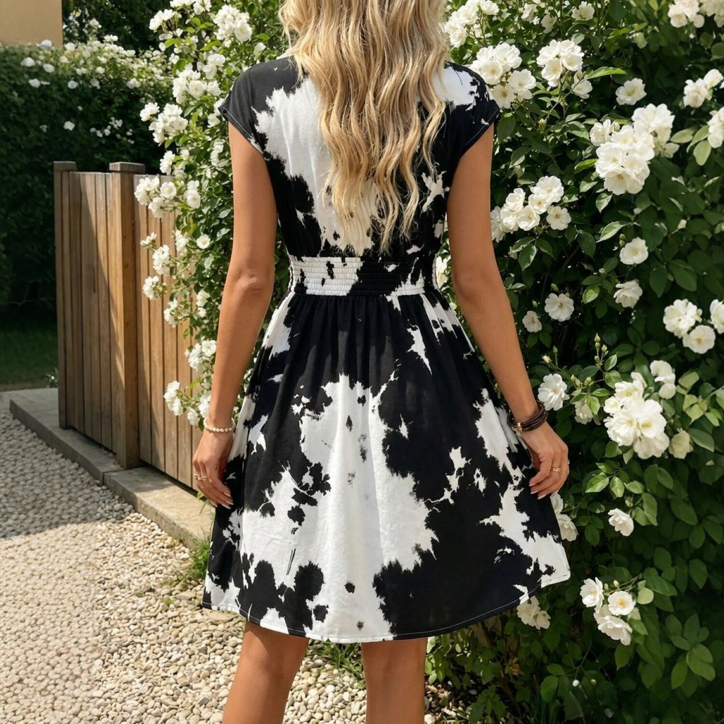 Women's Plus Size V-Neck Print Dress