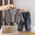 Boys Kids Fall Spring Long Sleeve Sweater Shirt Set