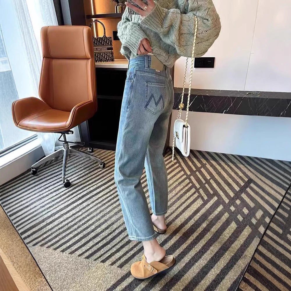 Women's Plus Size Denim High-Waist Pants