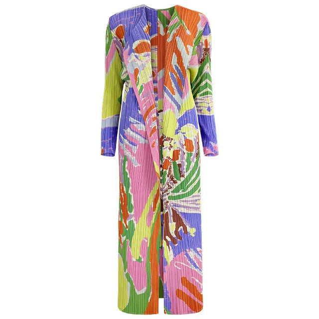 Women's Plus Size Graffiti-Print Pleated Peplum Dress