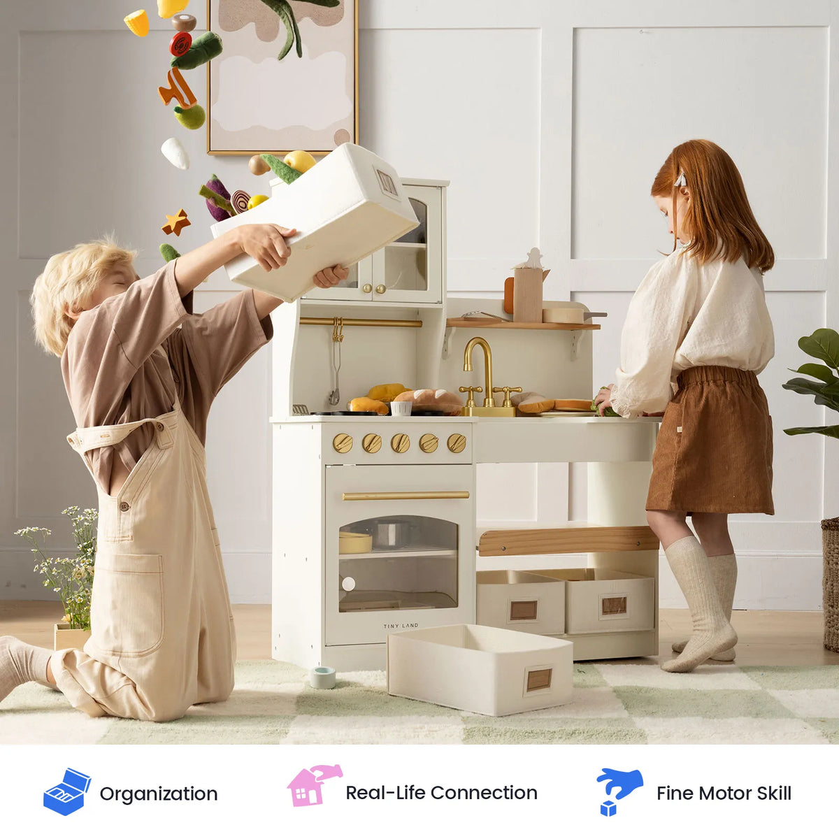Tiny Land Wooden Play Kitchen with Storage