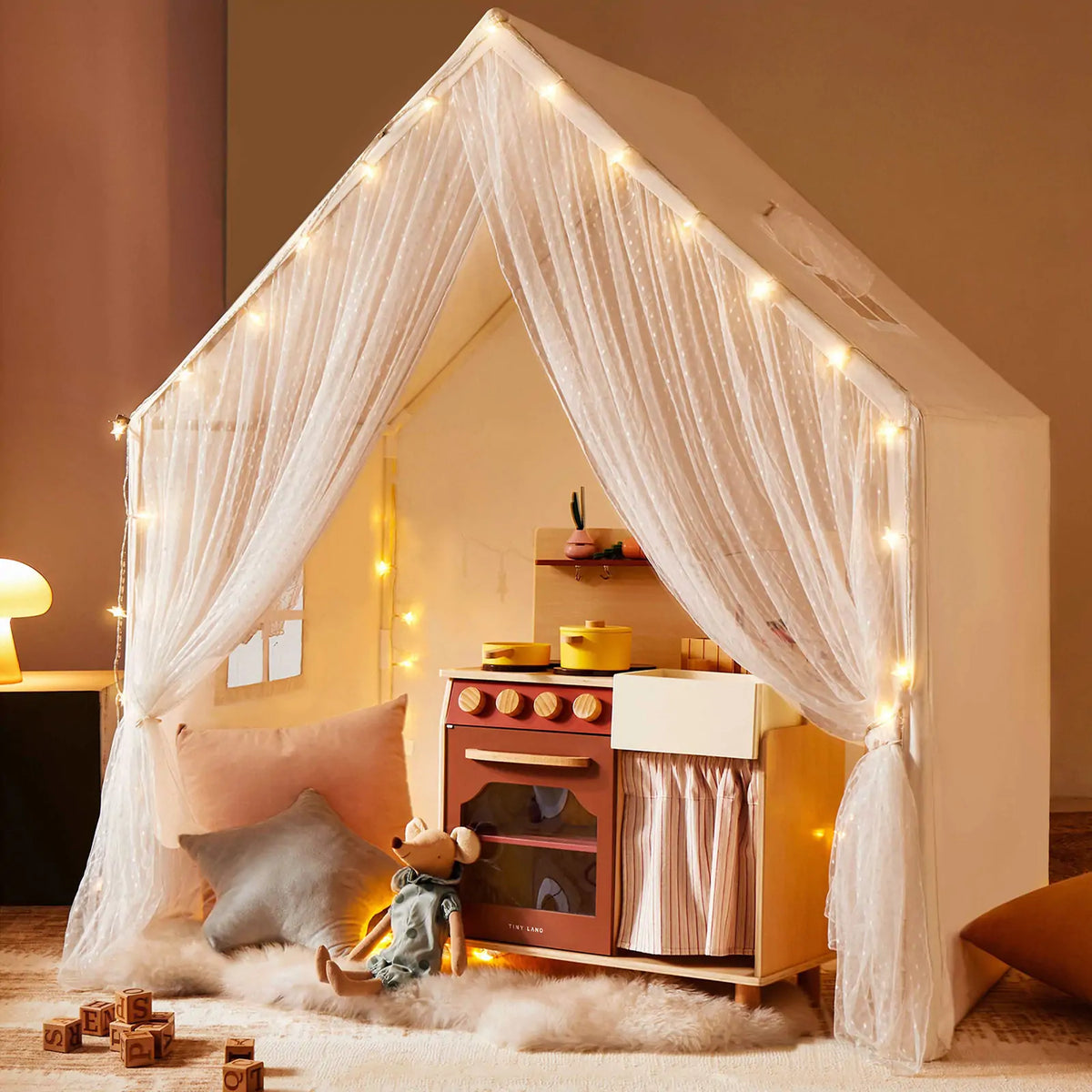 Tiny Land Large Kids’ Play Tent with Star Lights