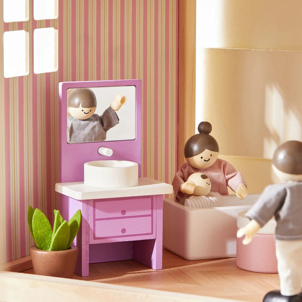 Tiny Land Sweetwood Unicorn Dollhouse with Wooden Dolls