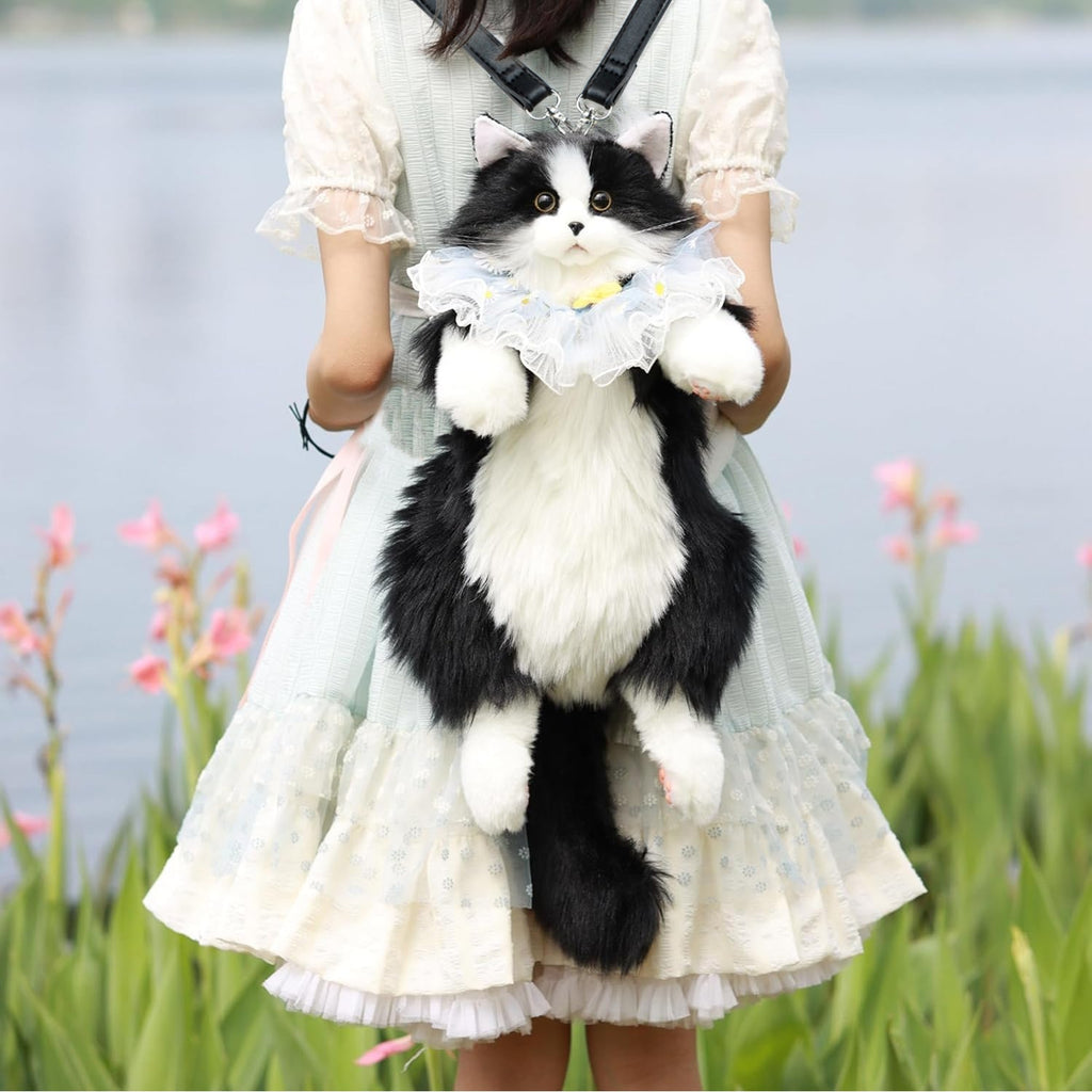 Tuxedo Cat Plush Backpack