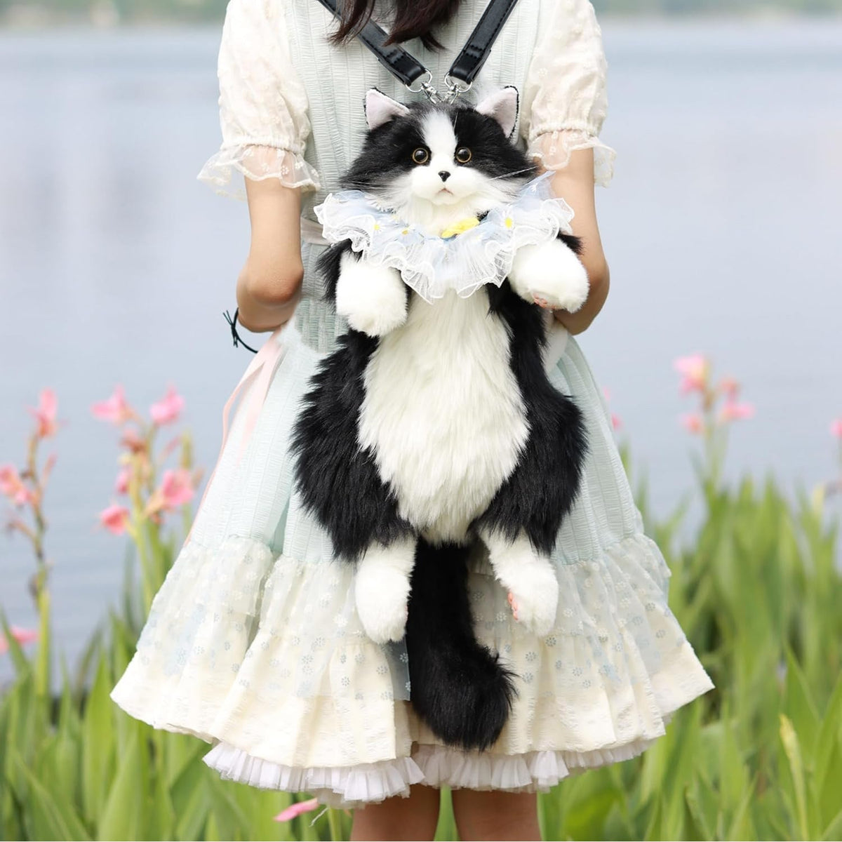 Tuxedo Cat Plush Backpack