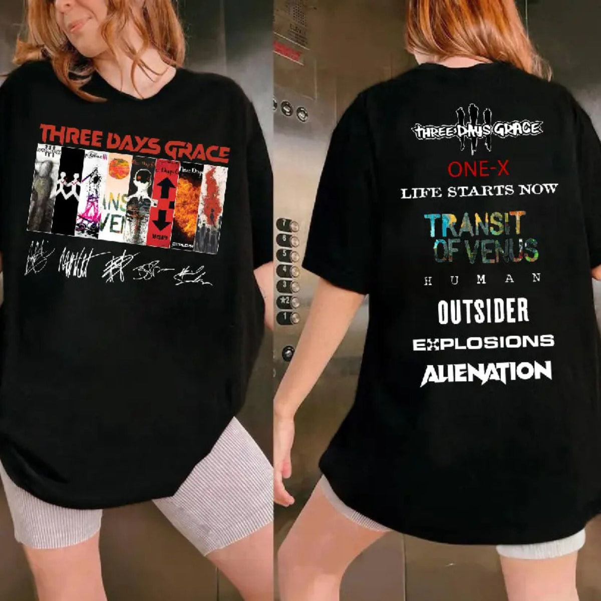 Three Days Grace Two-Sided Album T-Shirt