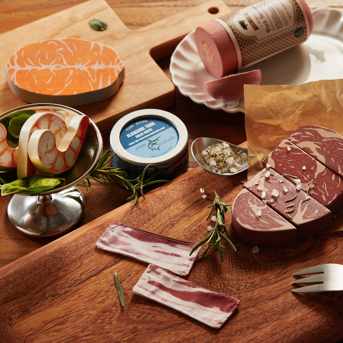 Tiny Land Organic Meat & Seafood Pretend Play Food Set