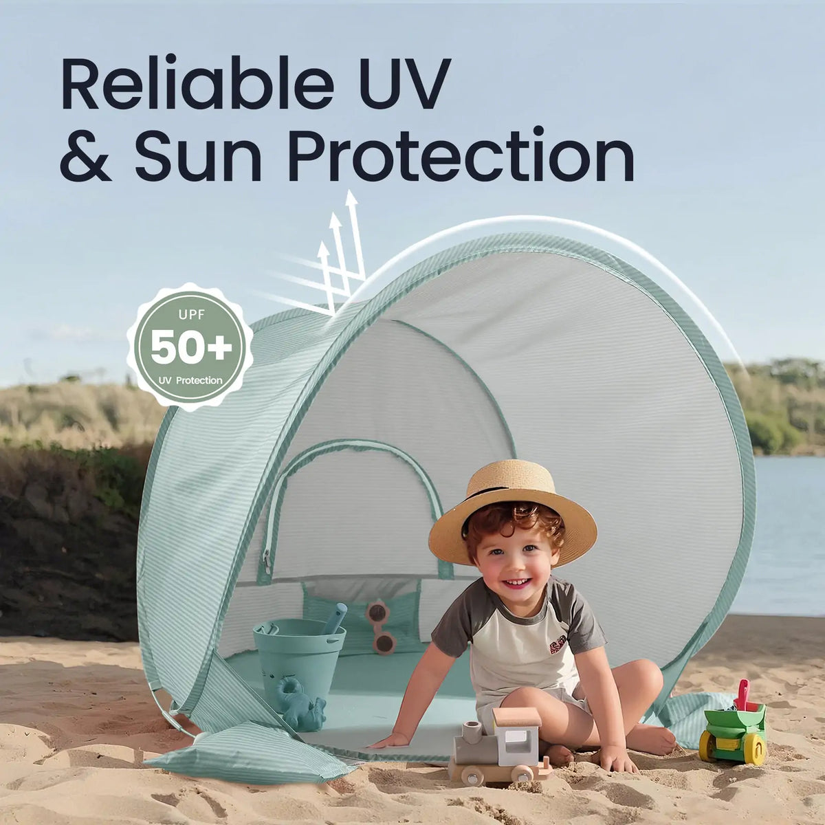 Tiny Land Beach Tent & Sand Toy Set for Kids