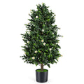 Flowering Artificial Cone Topiary Trees – Set of 2