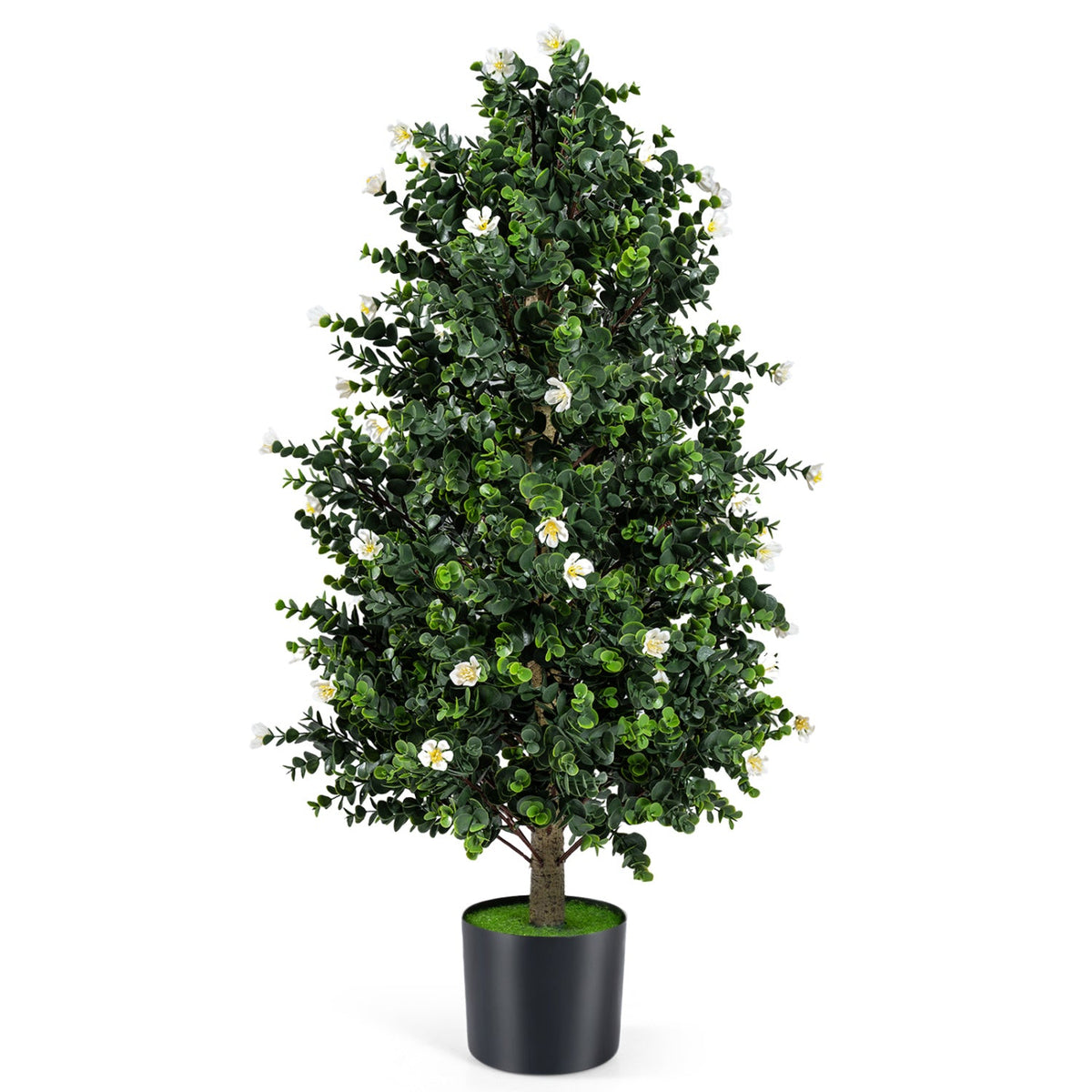 Flowering Artificial Cone Topiary Trees – Set of 2