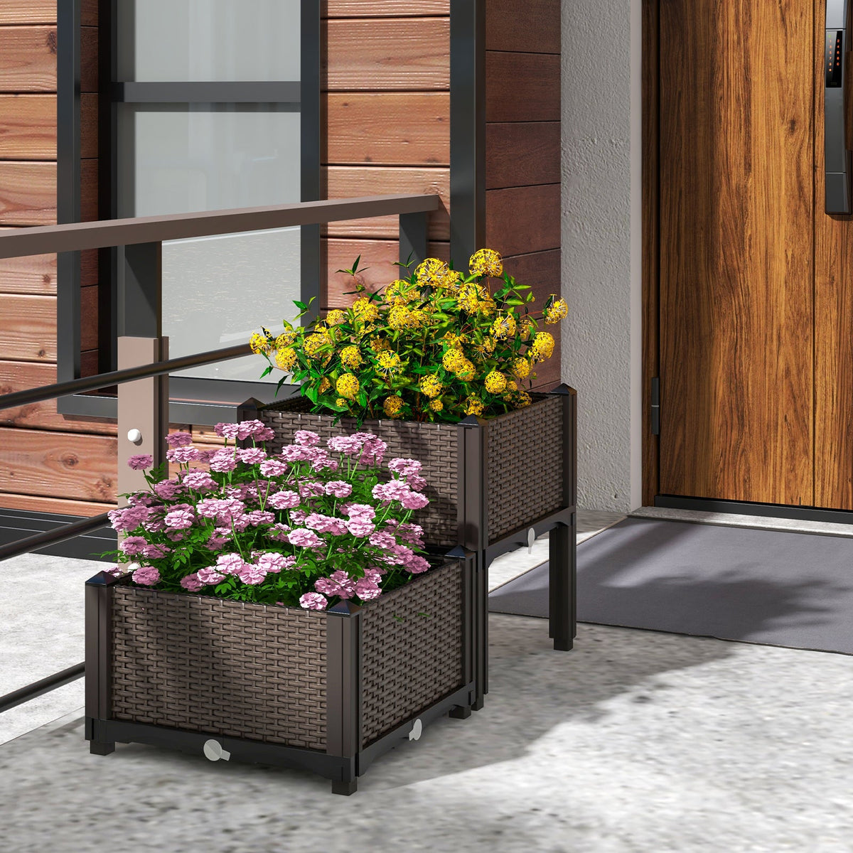 Elevated Plastic Raised Garden Beds – Set of 2