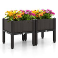 Elevated Plastic Raised Garden Beds – Set of 2