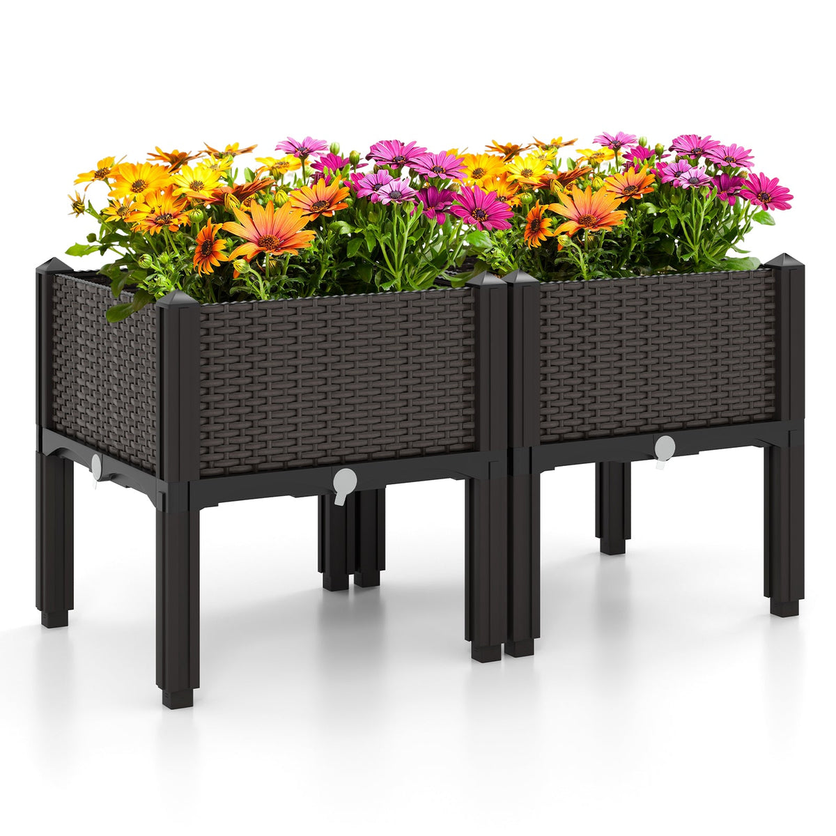 Elevated Plastic Raised Garden Beds – Set of 2