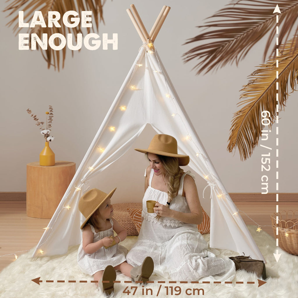Tiny Land Kids’ Teepee Play Tent with Floor Mat