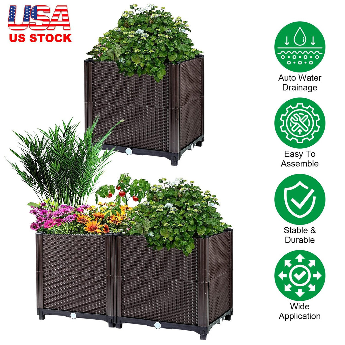 Self-Watering Raised Garden Planter Box