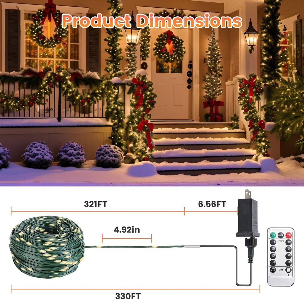 330-Foot Outdoor Christmas String Lights – 1000 LEDs