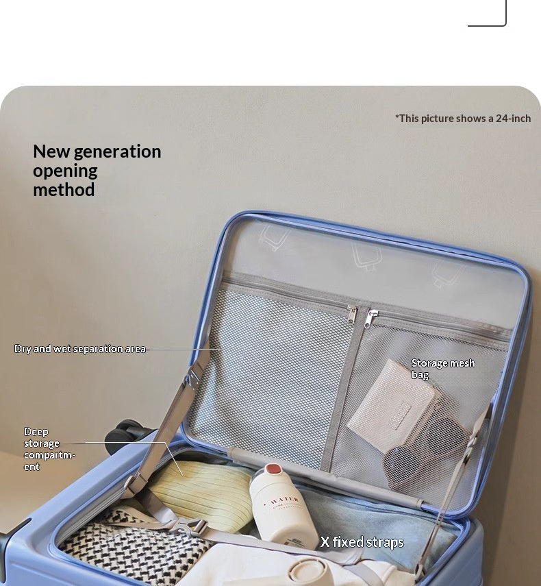 Expandable Front-Opening Spinner Suitcase with TSA Lock — Black