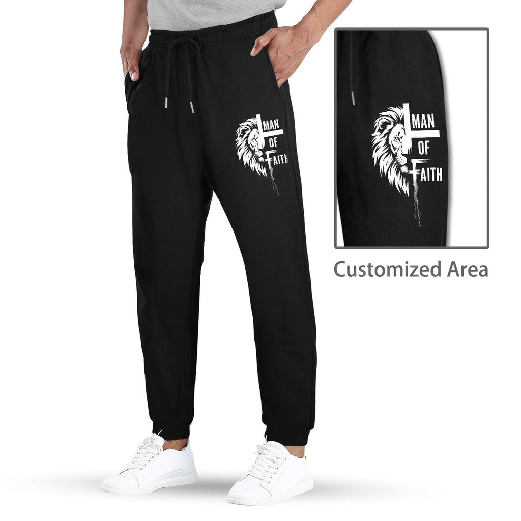Men's Man of Faith Black Fleece Sweatpants