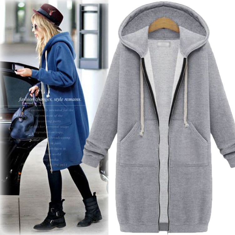 Women's Plus Size Fleece-Lined Hooded Zip Jacket
