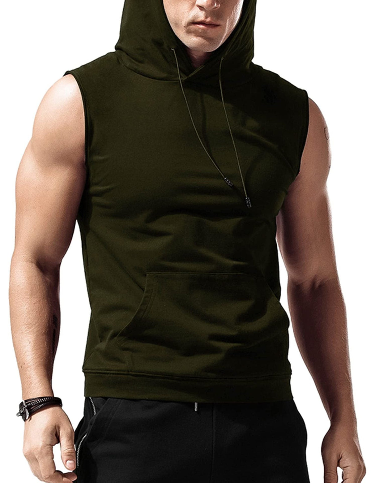 Men's Hooded Sleeveless Training Tank Top