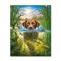 Swimming Dog Paint-by-Numbers Canvas