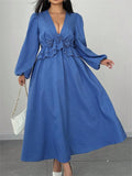 Women's Plus Size Floral V-Neck Maxi Dress