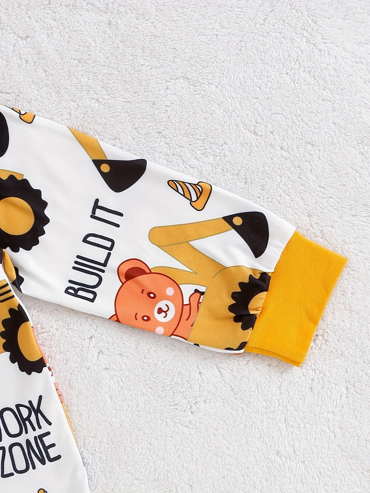 Baby Bear & Excavator Knit Romper, Pants & Beanie Set
