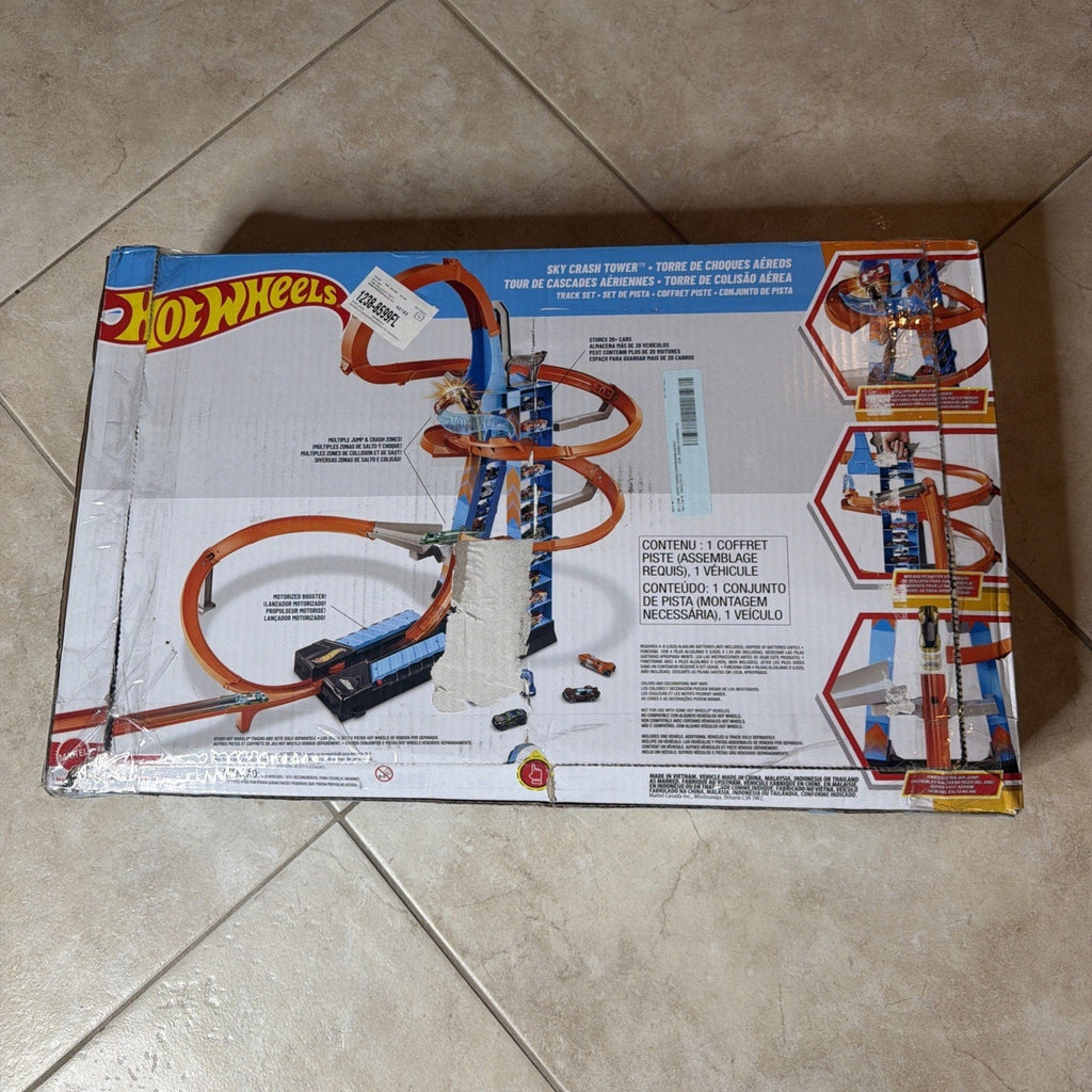 Hot Wheels Sky Crash Tower Motorized Track Set