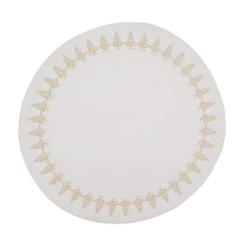 Embroidered Christmas Round Placemats – Set of 4