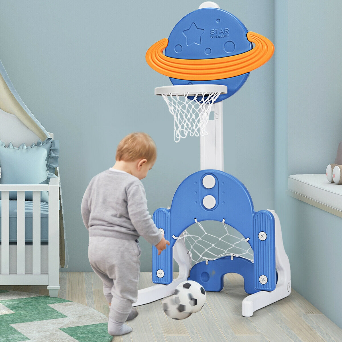 3-in-1 Adjustable Kids' Basketball Hoop Set