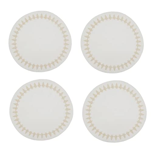 Embroidered Christmas Round Placemats – Set of 4