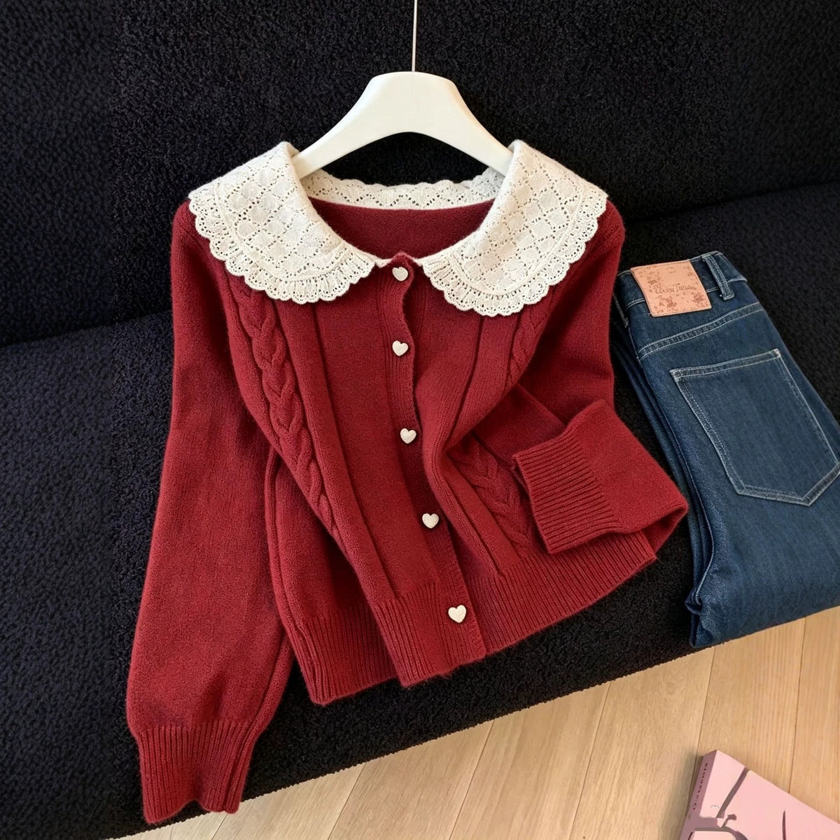 Women's 3D-Pattern Long-Sleeve Sweater