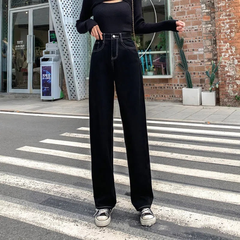 Women's Plus Size Straight-Leg High-Waist Pants