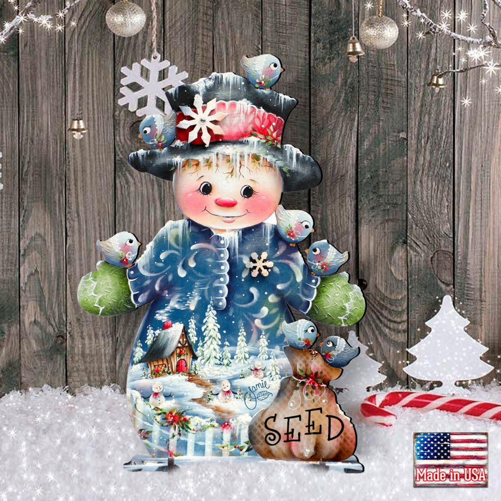 Blue Seed Freezing Christmas Outdoor Yard Sign by Jamie Mills-Price Christmas Santa Snowman Decor