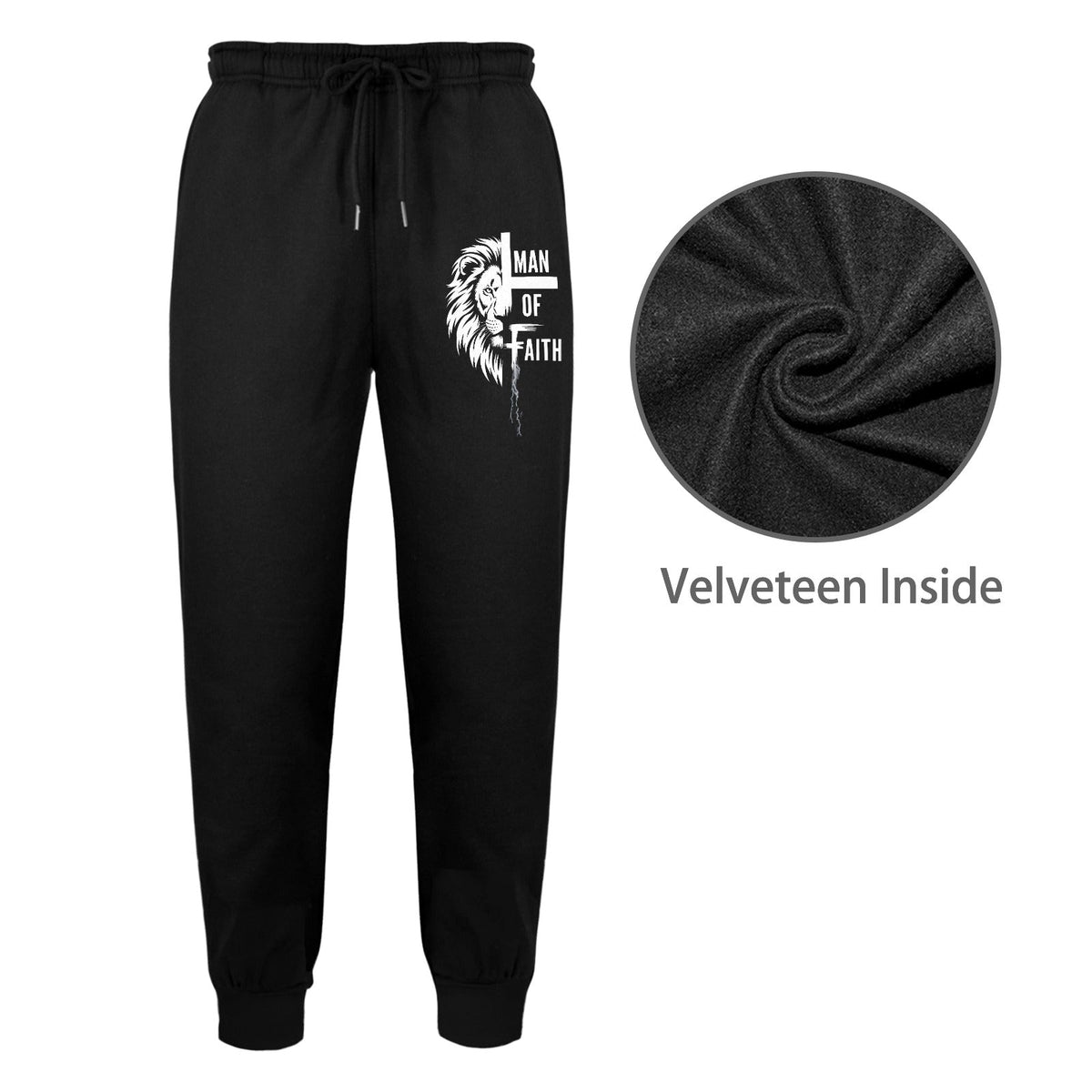 Men's Man of Faith Black Fleece Sweatpants