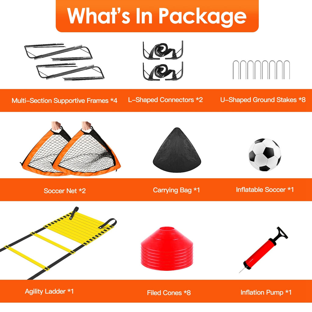 Kids' 4 x 3 Ft Soccer Training Goal & Agility Set