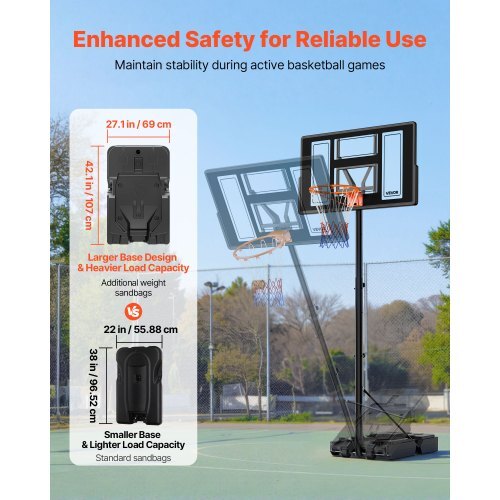 Adjustable Portable Basketball Hoop – 4.4 to 10 Ft