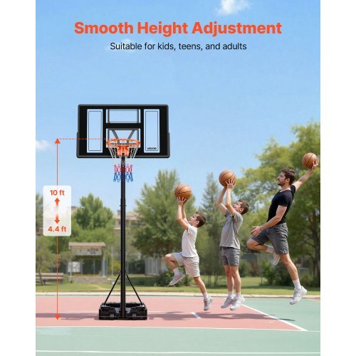 Adjustable Portable Basketball Hoop – 4.4 to 10 Ft